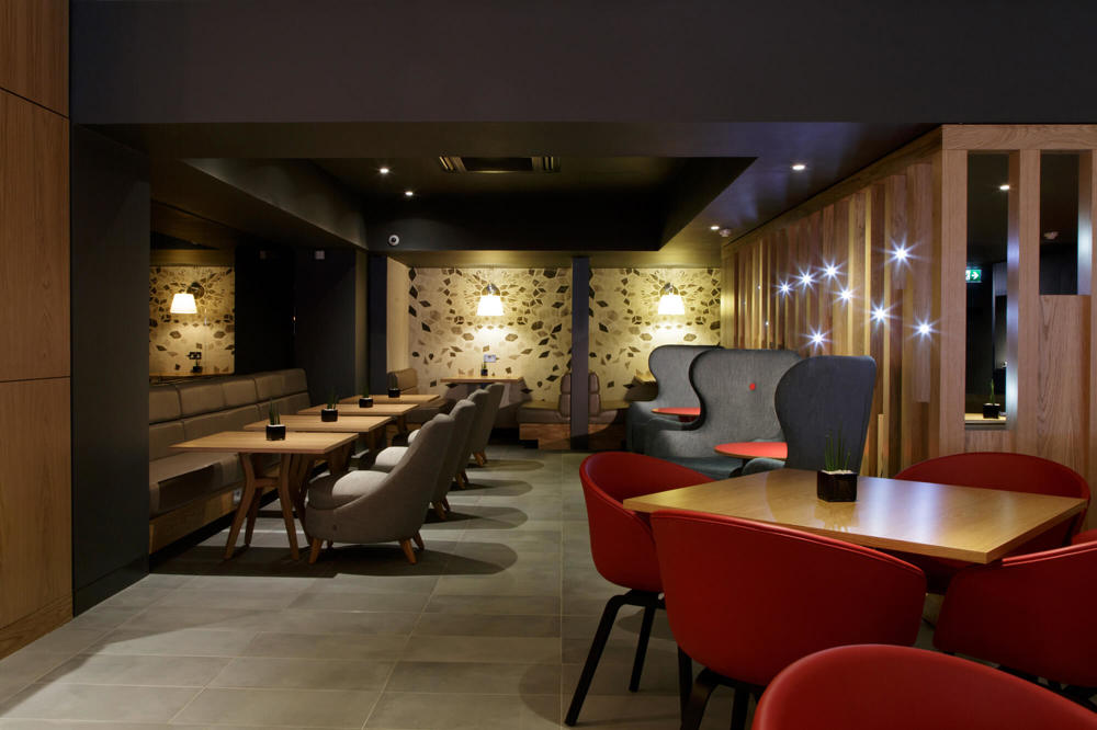 The Lounge at Apex City of Glasgow Hotel The Lounge restaurant with tables and chairs