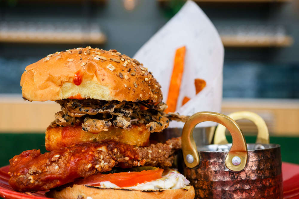 Buffalo Chicken Burger at Quayside Bar & Grill Buffalo Chicken Burger at Quayside Bar & Grill