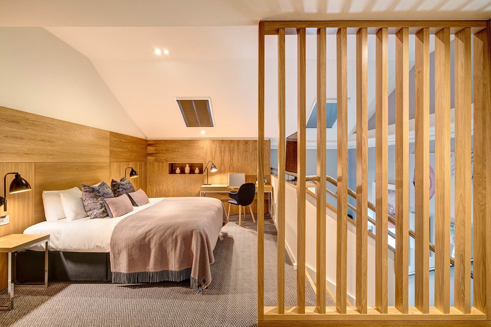 Upstairs bedroom in Duplex Suite at Apex Waterloo Place Hotel