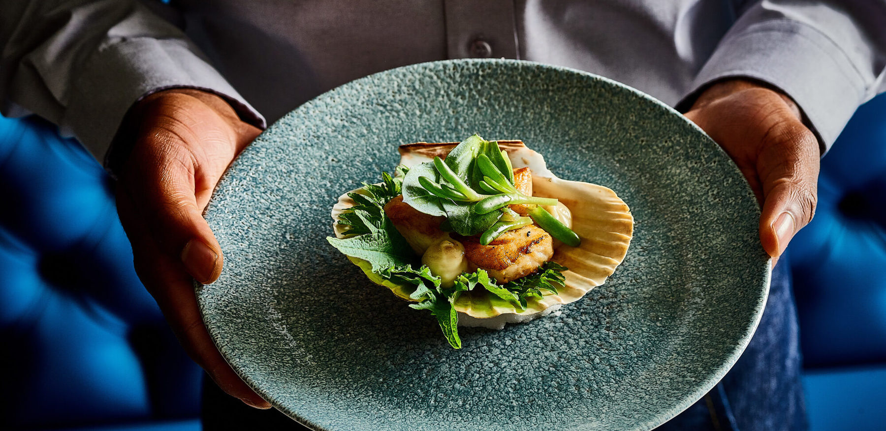 Dining at The Lampery, Copthall Avenue at Apex London Wall Hotel Scallops at The Lampery, Copthall Avenue at Apex London Wall Hotel
