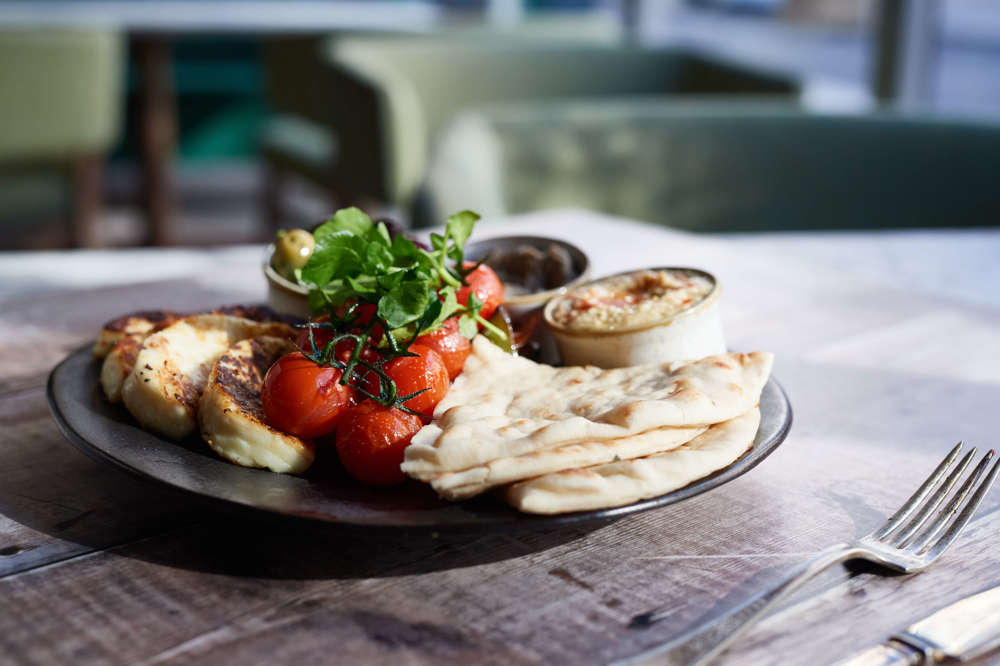 Mezze and hummus platter Mezze and hummus platter