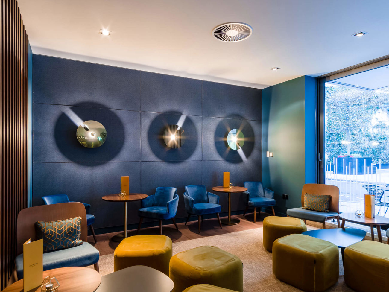 Seating area at Off The Wall Bar & Grill