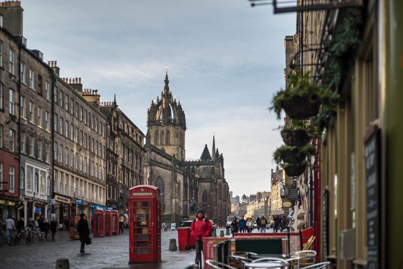 Royal Mile in Edinburgh Royal Mile in Edinburgh during the day