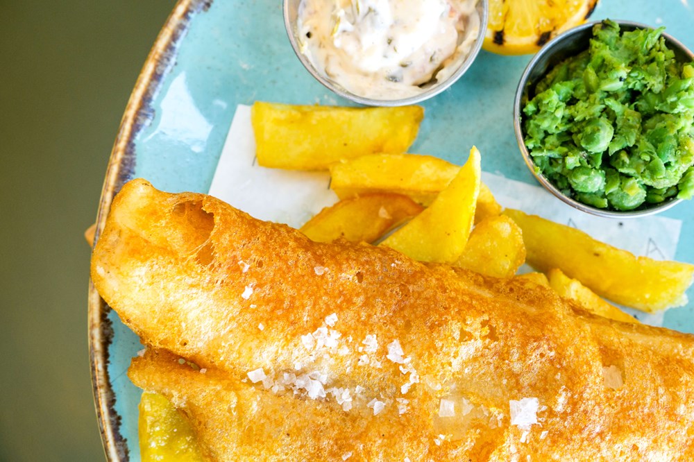 Fish and chips at Quayside Bar & Grill