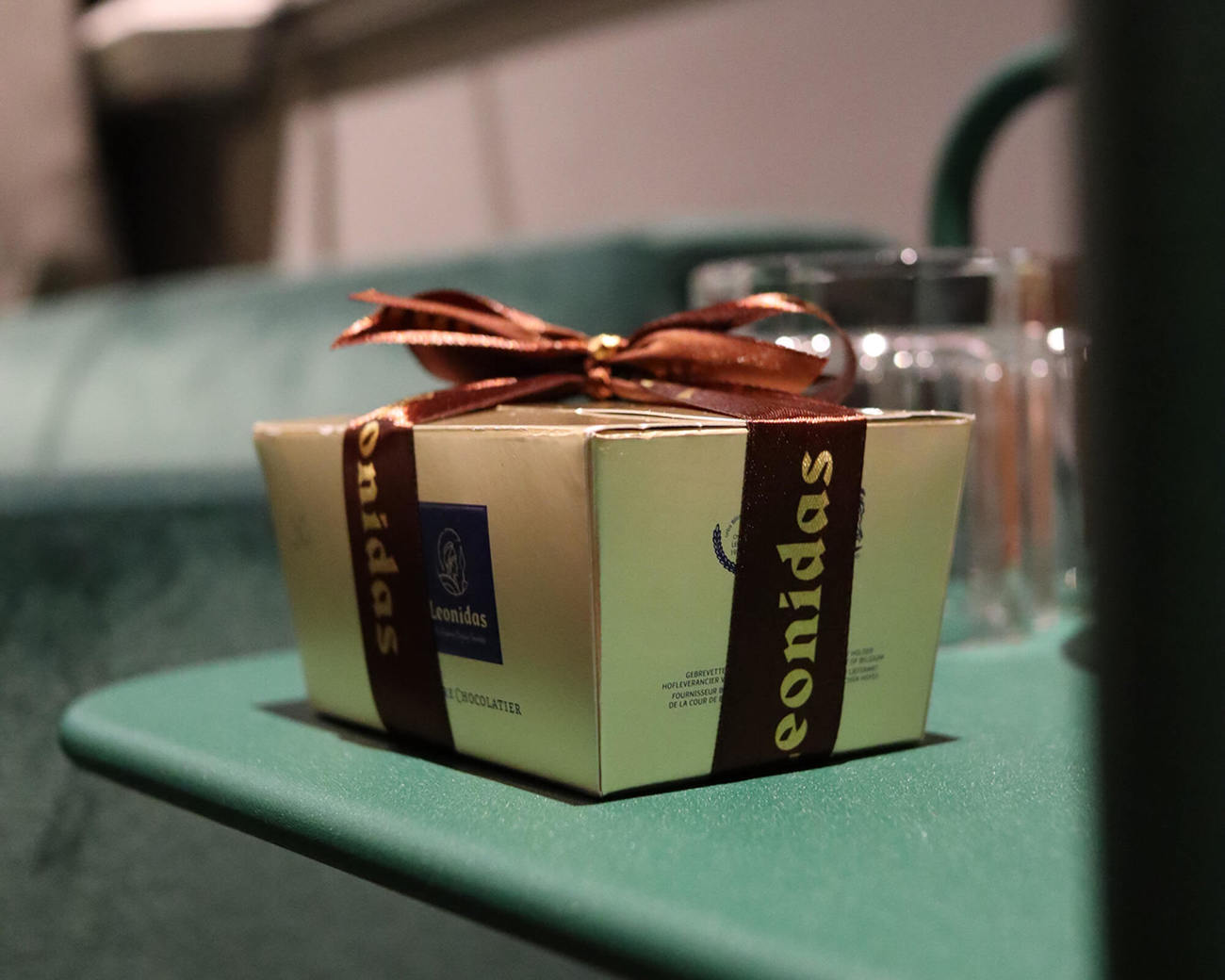 Complimentary chocolates in the Grand Suite Gold box of chocolate in the Grand Suite