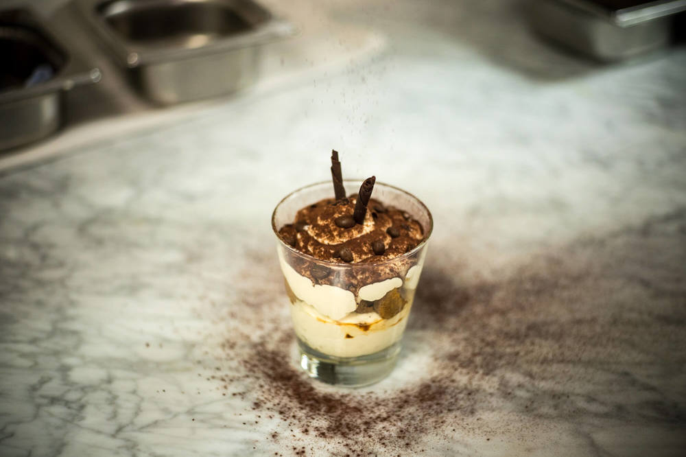 Dessert at Off The Wall Bar & Grill Tiramisu dessert