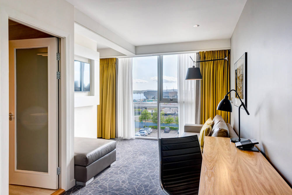 Junior Suite at Apex City Quay Hotel & Spa Living area in Junior Suite at Apex City Quay Hotel