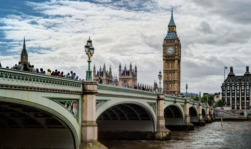 Big Ben and Westminster Bridge in London during the day
