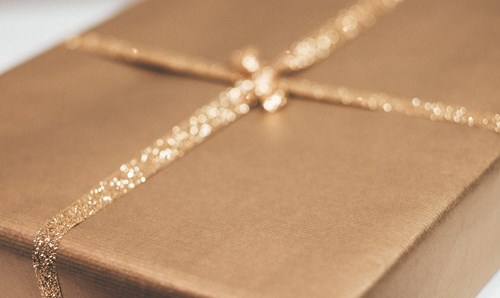 Gold sparkly gift