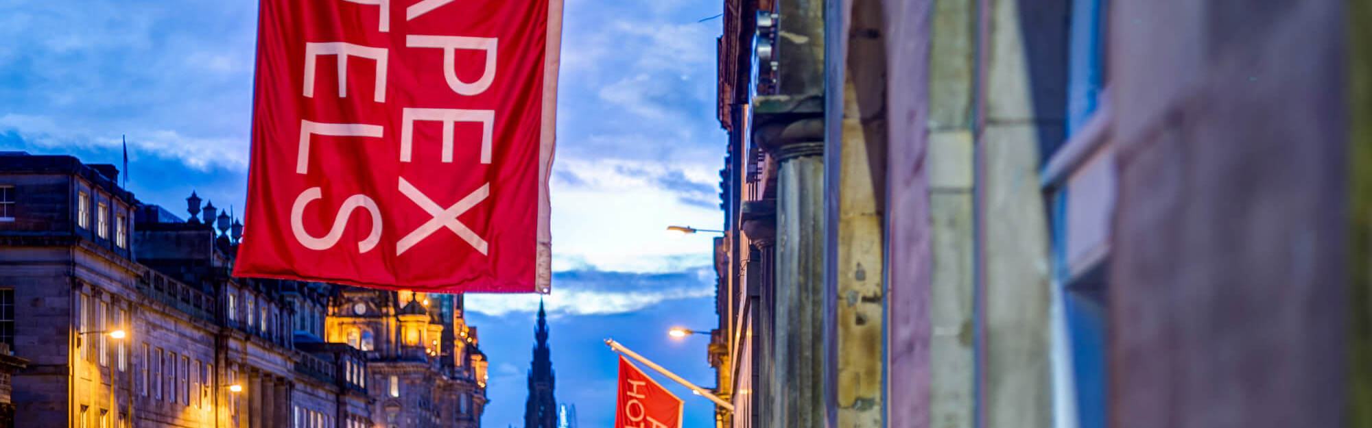 Apex Hotels flag outside Apex Waterloo Place Hotel