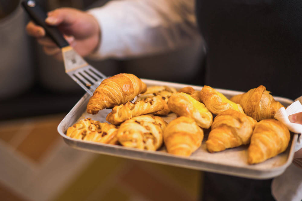 Breakfast at Apex City of Bath Hotel Croissants on tray