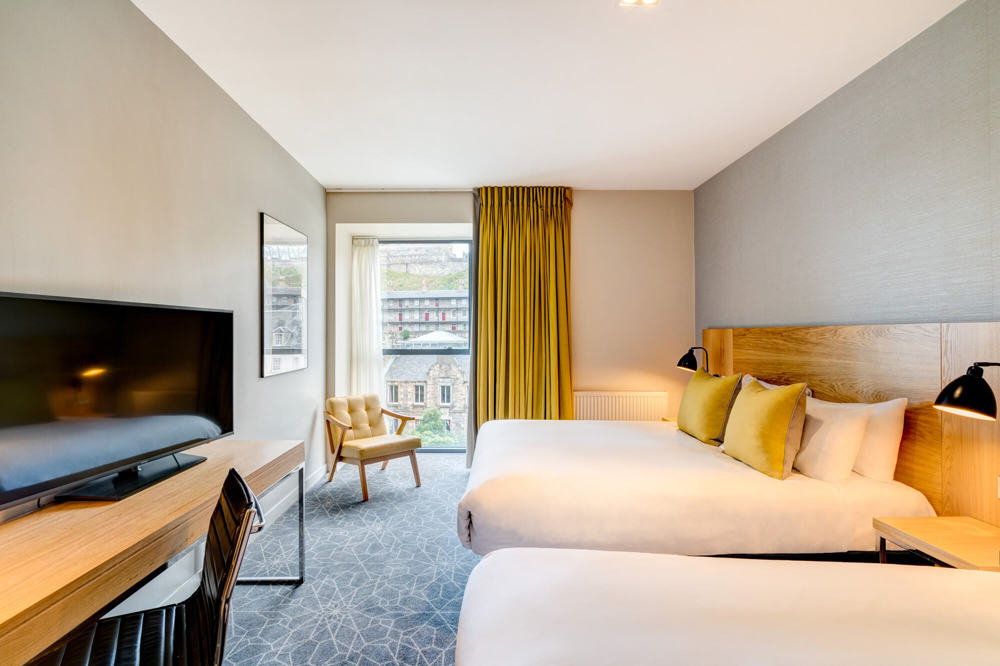 Family Room at Apex Grassmarket Hotel Family Room with two double beds at Apex Grassmarket Hotel